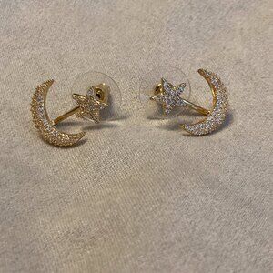 Star Moon Front Back Earrings - Brand New, Never Worn